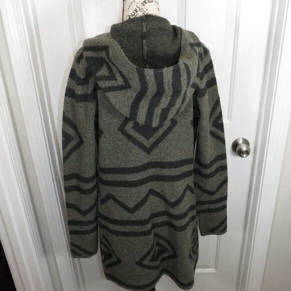 TOAD & CO Merino Heartfelt Hoodie Open Wool Blanket Cardigan S Aztec Southwest - Picture 6 of 10